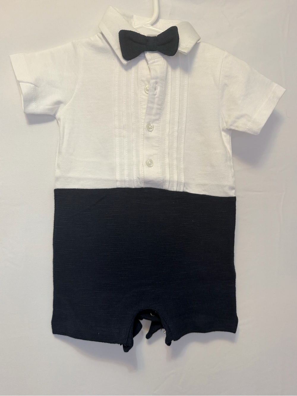 Primark White and Black Baby Bowtie Romper